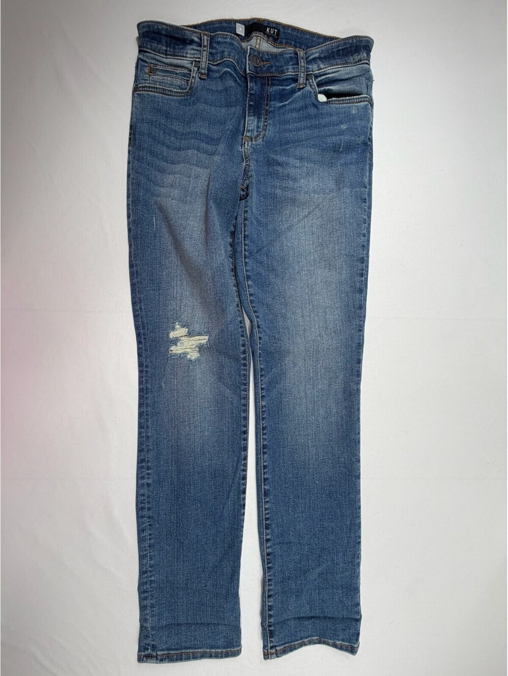 KUT from the Kloth Women's Skinny Jeans Size 4 Medium Blue Distressed Denim